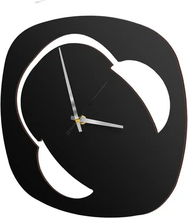 Wooden Designer Wall Clock (Black)