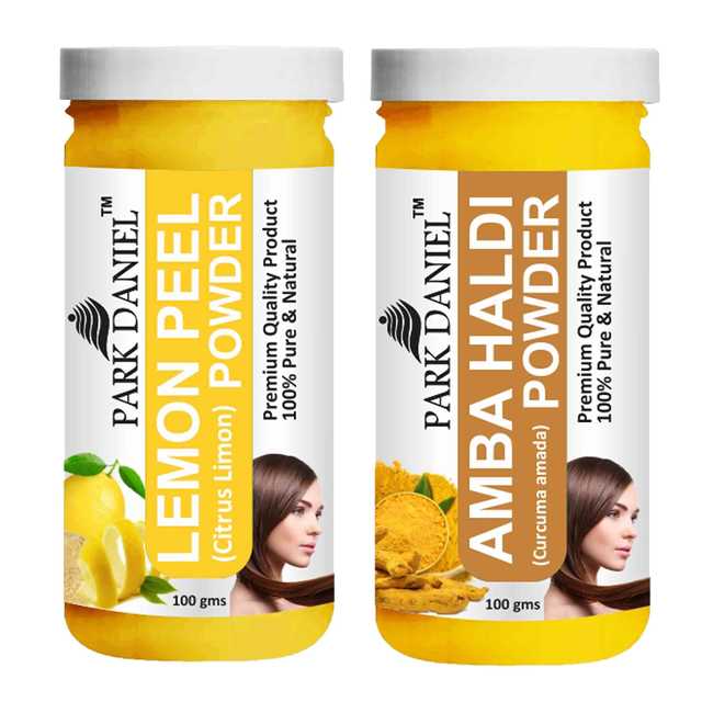 Park Daniel 100% Pure & Natural Lemon Peel Powder & Amba Haldi Powder (Pack Of 2, 100 g) (SE-1051)