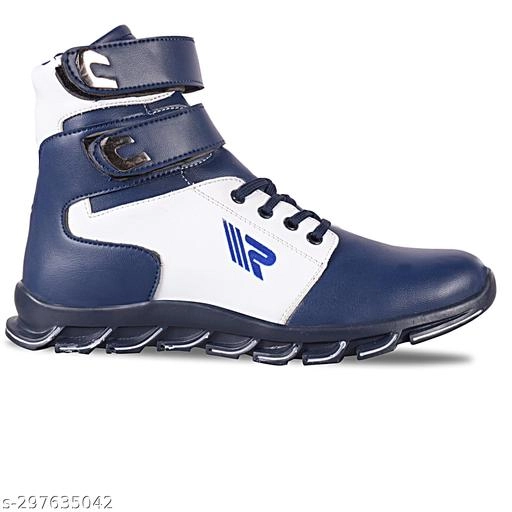 Boots for Men (Navy Blue & White, 6)