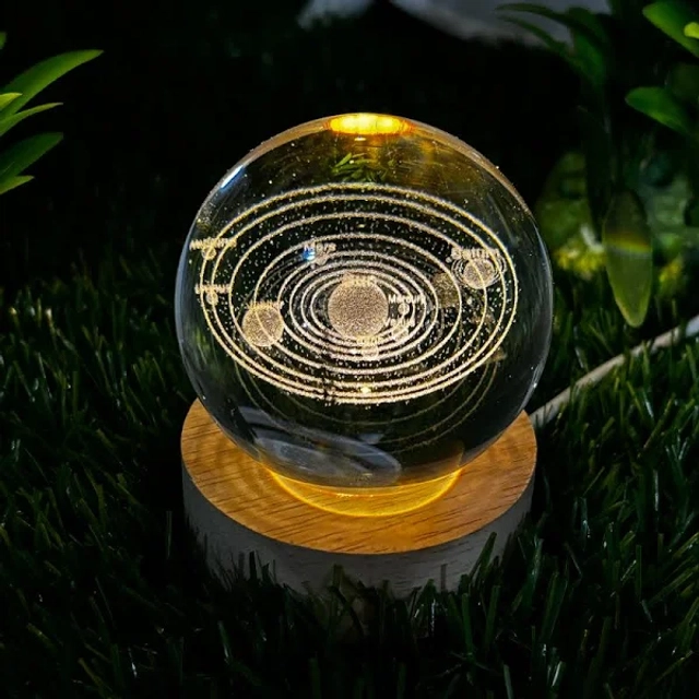 Wooden Crystal Ball Night Light (Multicolor)