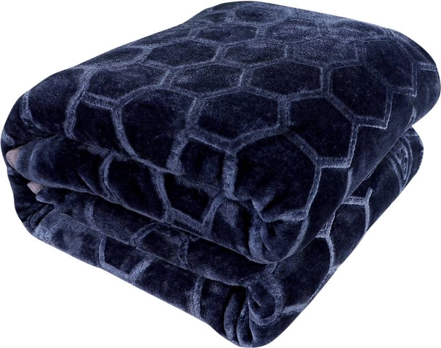 Home Sizzler Grey Geometric Double Mink Blanket (Pack Of 1)