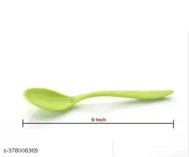 Plastic Table Spoons (Green, Pack of 50)