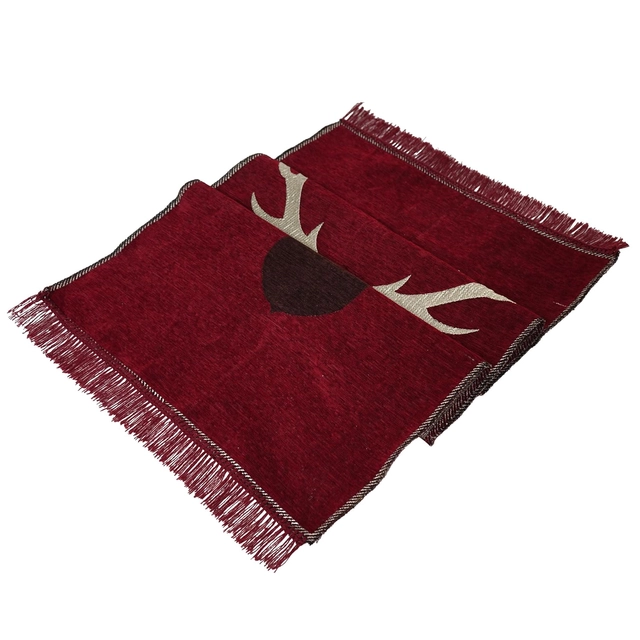 Cotton Printed Welcome Christmas Theme Mat (Maroon)