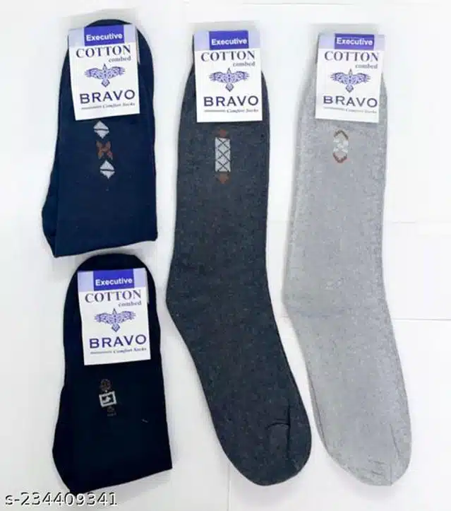 Cotton Blend Socks for Unisex (Multicolor, Pack of 6)