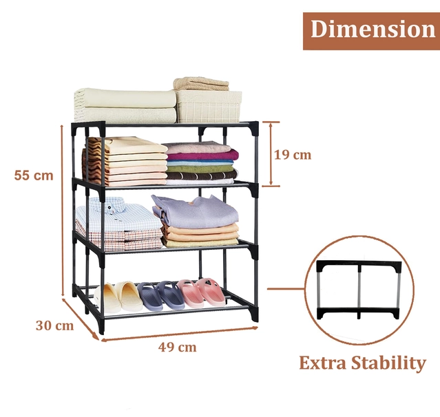 4 Layer Book Shelf (Black)