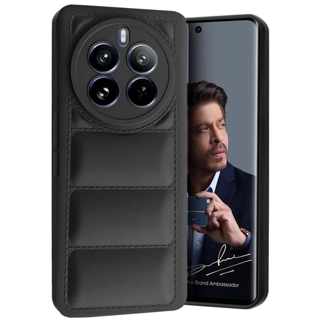 Rubber Mobile Back Cover for Realme 12Pro/12pro+/P1 Pro (Black)