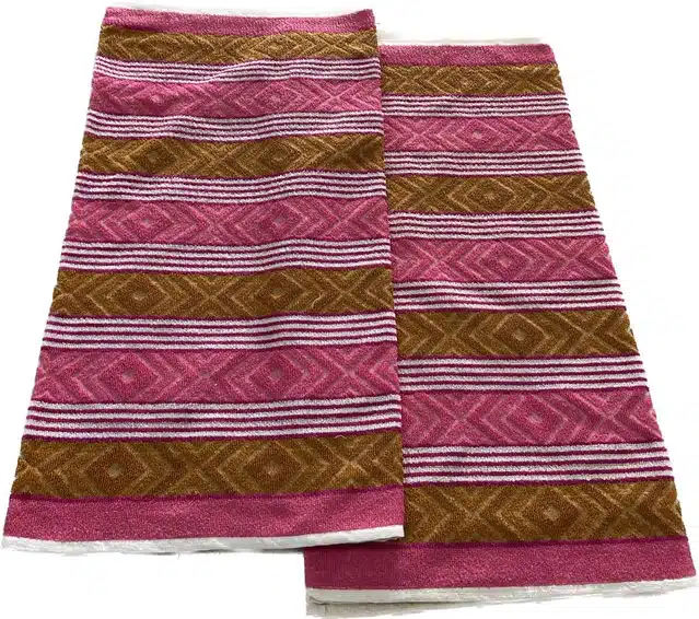 Microfiber Striped Bath Towels (Pack of 2) (Multicolor, 26x56 Inches)