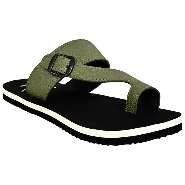 Cozy Wear Solid Flipflops for Men (Green, 6)