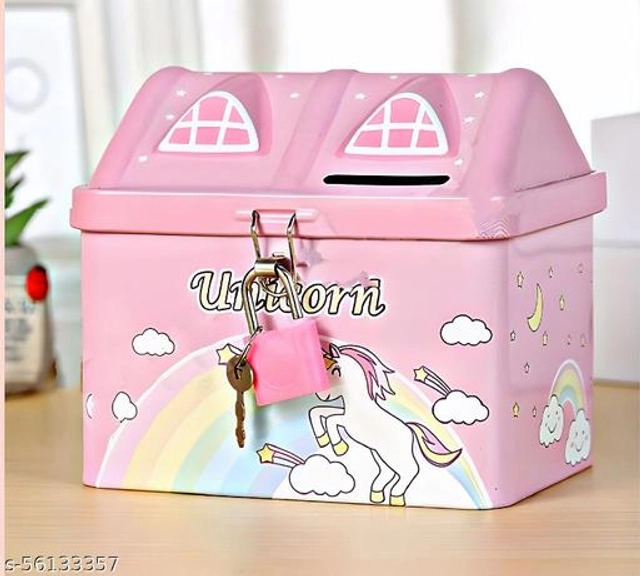 Metal Piggy Bank (Pink)