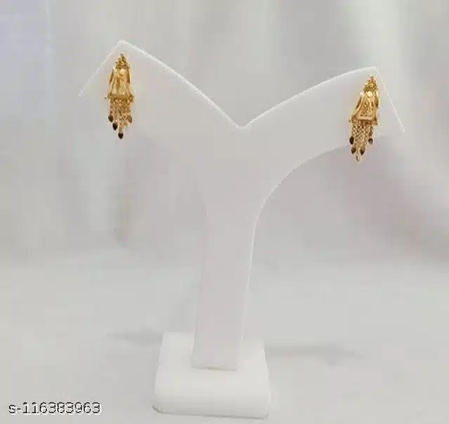 Metal Earrings for Women (Golden, Set of 1)
