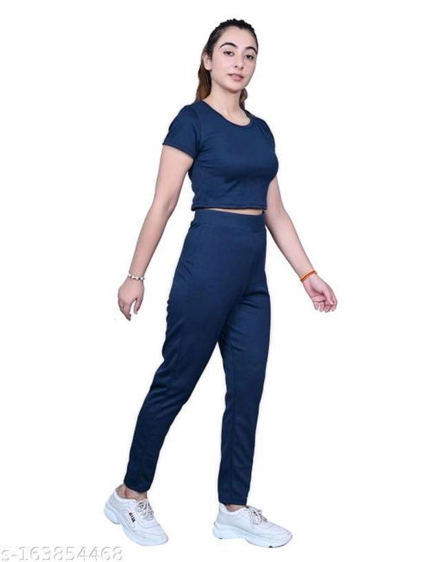 Polycotton Tracksuit for Women (Navy Blue, S)