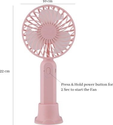 RECHARGEABLE PORTABLE USB FAN High Speed Mini Fan S9 USB Fan (Pink) Without Stand( 800mAh Battery, Pack of 1)