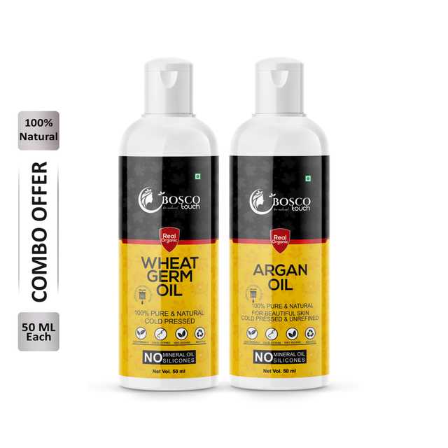 Bosco Touch Pure Wheat Germ Oil (50 ml) & Argan Oil (50 ml) Combo For Rapid Hair Growth (Pack Of 2) (B-1567)