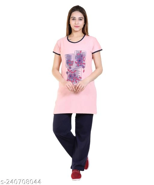 Woolen Nightsuit for Women (Peach, M)