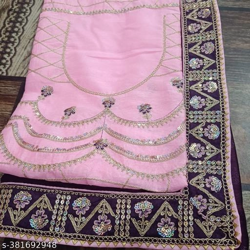 Simmer Embroidered Saree for Women (Purple, 6.3 m)