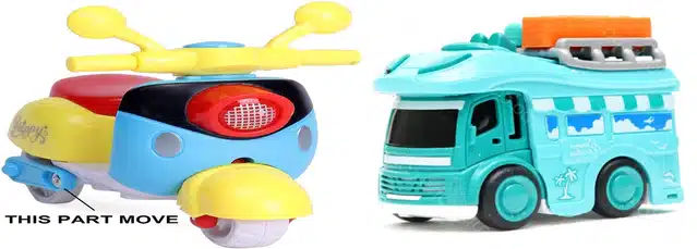 Station Wagon with Scooter Toy (Set of 2, Multicolor)