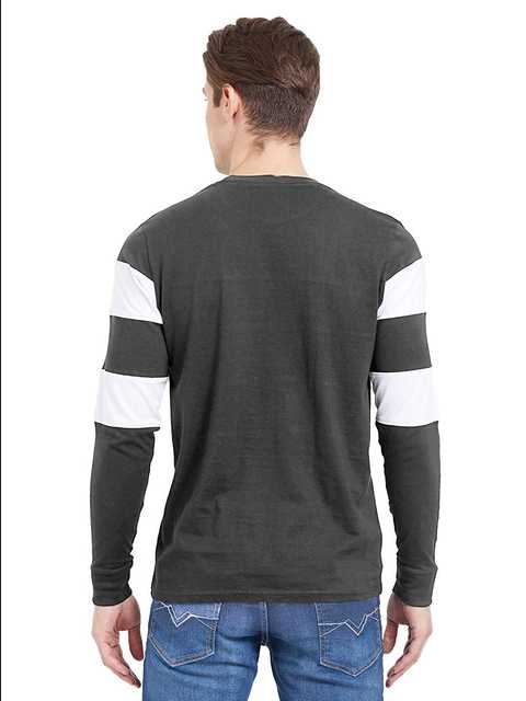 My Swag Casual Cotton Solid T-shirt For Men (Charcoal Black, L) (MSH-23)