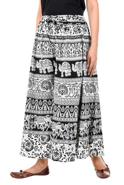 Rangun Casual Cotton Women Printed Palazzo (Black ) (MT-18)