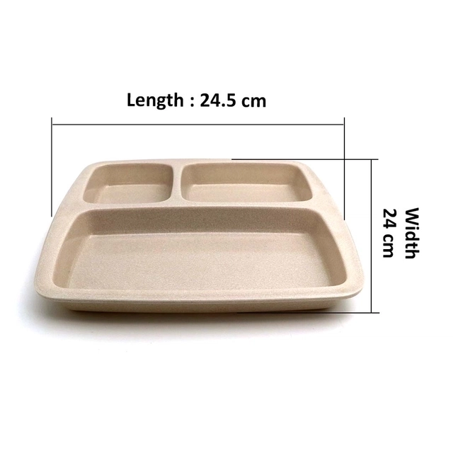 DINE SMART-Melamine Partition plate - (Pastel Colour, Pack of 1)