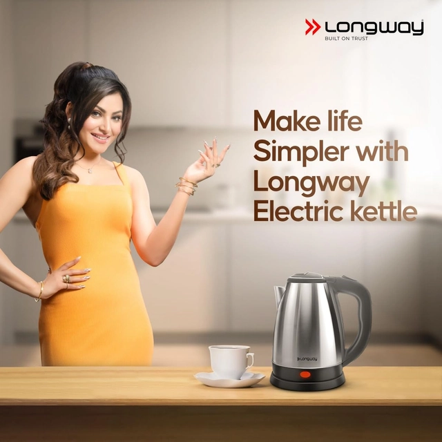 LONGWAY Kestro with Stainless Steel Body for Boiling Electric Kettle (2 L,1500 W)