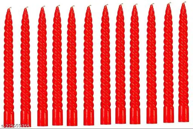 Spiral Shaped Scented Candles (Red, Pack of 12)