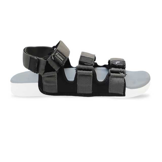 Footox Stylish Mens Sandals & Clogs (Grey, 10) (F-862)