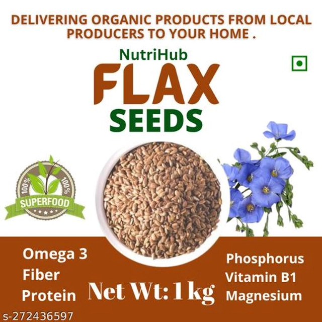 Nutri Hub Brown Flax Seeds (1000 g)