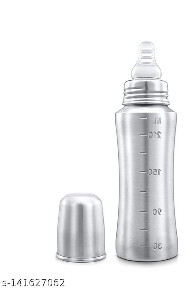 Stainless Steel Milk Bottle for Baby (Silver, 60 ml)