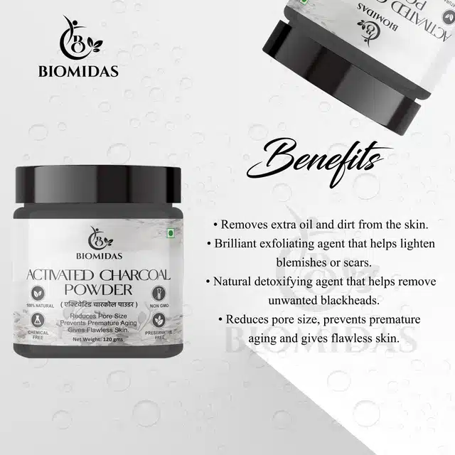 Biomidas Activated Charcoal Powder (120 g)