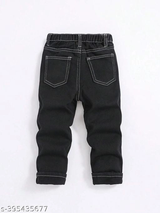 Denim Jeans for Boys (Black, 7-8 Years)