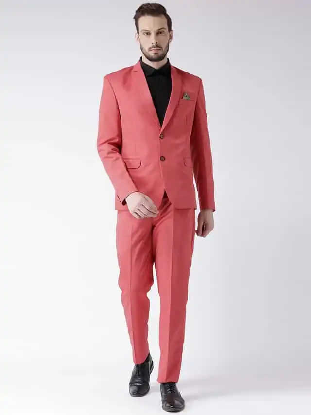 हैंगअप मेंस फॉर्मल पॉलिएस्टर विस्कोस रेगुलर फिट सूट, Cherry, Size- 36 (CherryCS_36)
