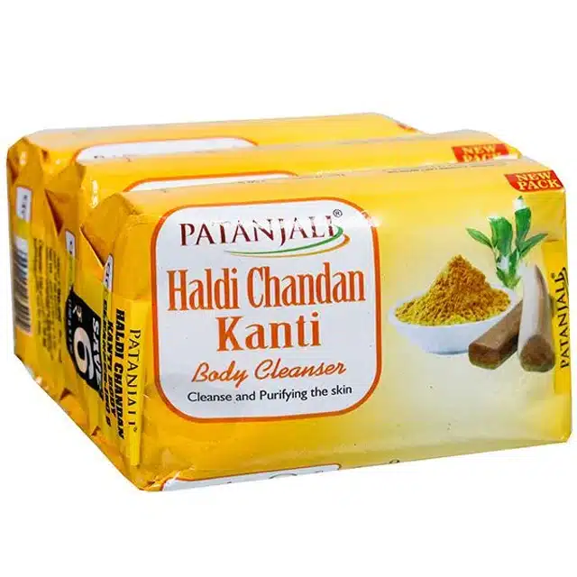 Patanjali Haldi Chandan Kanti Body Cleanser Soap, 3X150 g