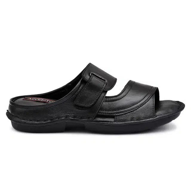Men's Velcro Casual Sandal (Black, 6) (JF-97)