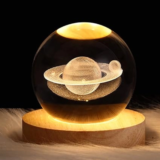 Wooden Crystal Ball Night Light (Multicolor)