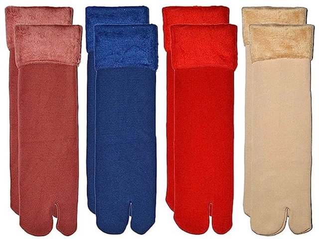 Velvet Solid Socks for Women (Multicolor, Pack of 4)