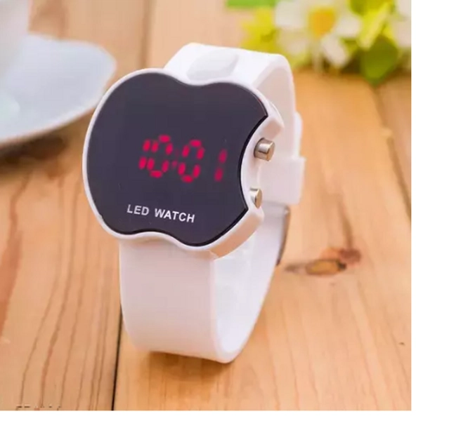 Silicone Strap Digital Watch for Men & Boys (White)