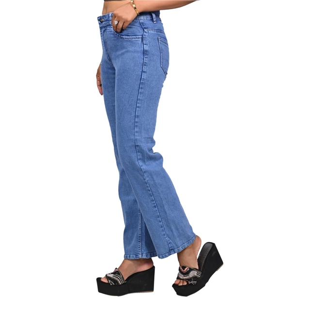 Denim Mid Rise Jeans for Women (Ice Blue, 28)