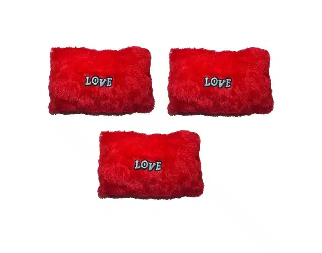 Love Printed Square Shaped Pillows (Pack of 3, 30 cm)