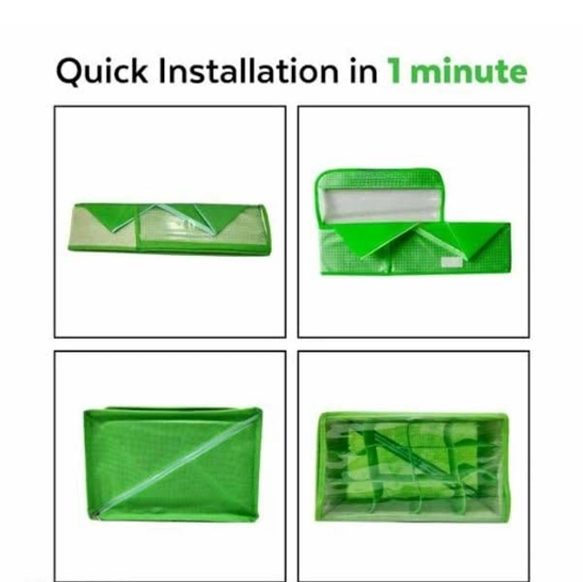 Non-woven Foldable Cloth Cover cum Organizer (Green)