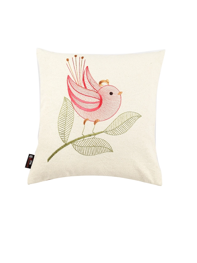 Cotton Cushion Cover (Off White, 16x16 inches)