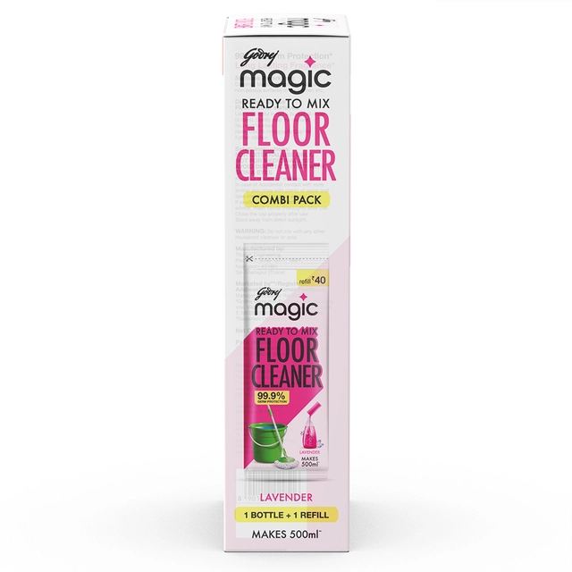 Godrej Magic Ready To Mix Floor Cleaner - Lavender, 1 Pc (Bottle+Refill)