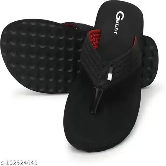 Extra Comfort Slippers for Men (Black, 7)