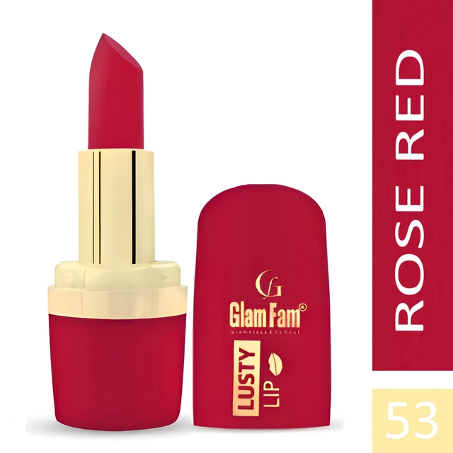 Glam Fam Lusty Matte Lipstick (Rose Red)