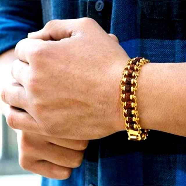 Brass Bracelet for Men (Gold)