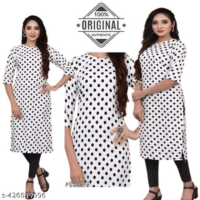 Crepe Kurtis for Women (White, S)