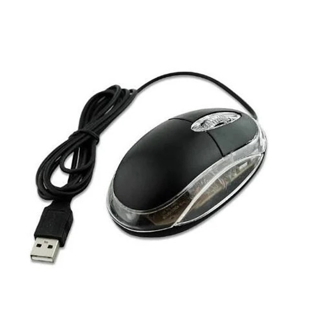 USB Wired 2-Button Fast-Moving Scroll Wheel Optical Sensor Mouse (Black)