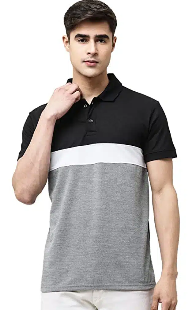 Half Sleeves Polo T-Shirt for Men (Multicolor, S)