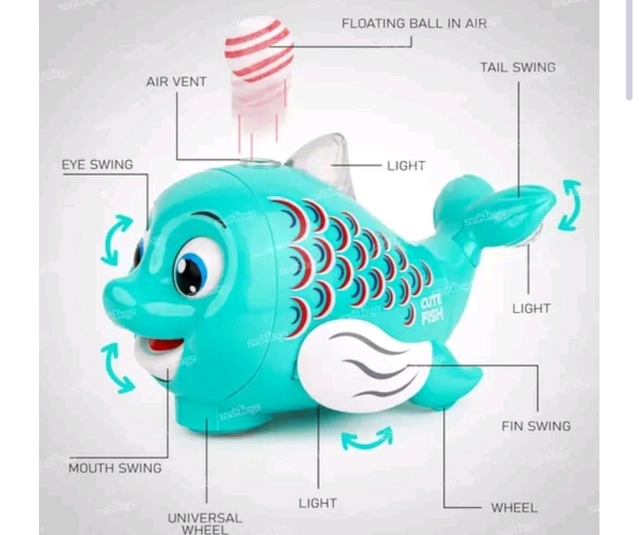 Plastic Musical Fish Toy for Kids (Assorted)