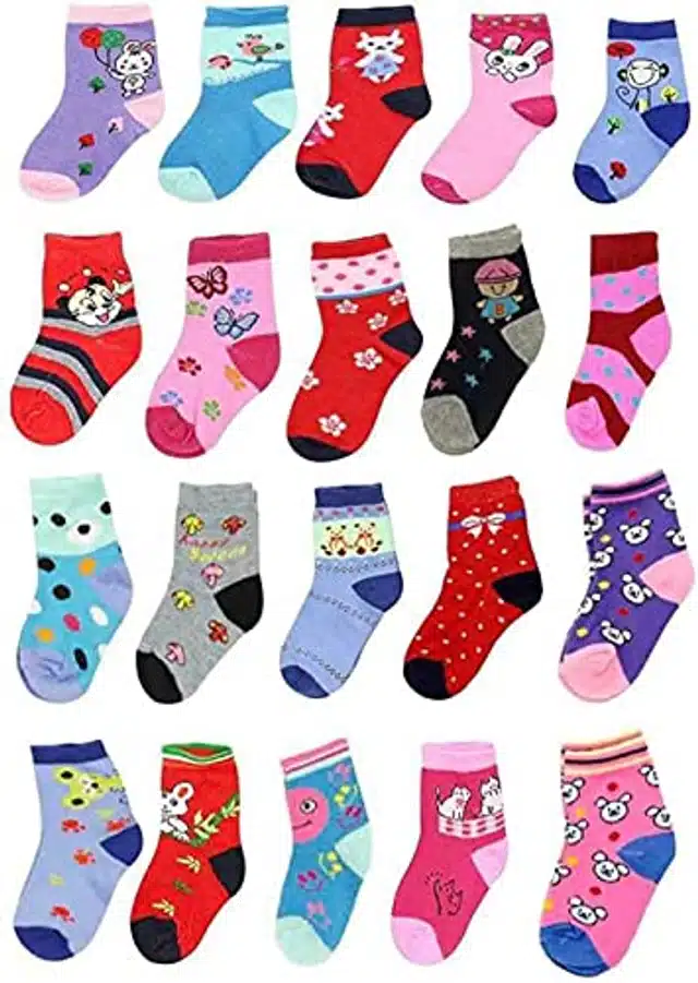 Woollen Blend Socks for Kids (Pack of 12) (Multicolor, 6-12 Months)