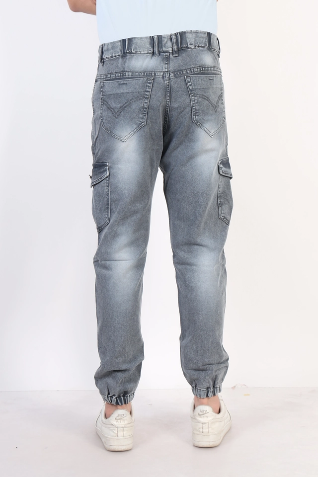 Denim Jogger Fit Jeans for Men (Grey, 28)